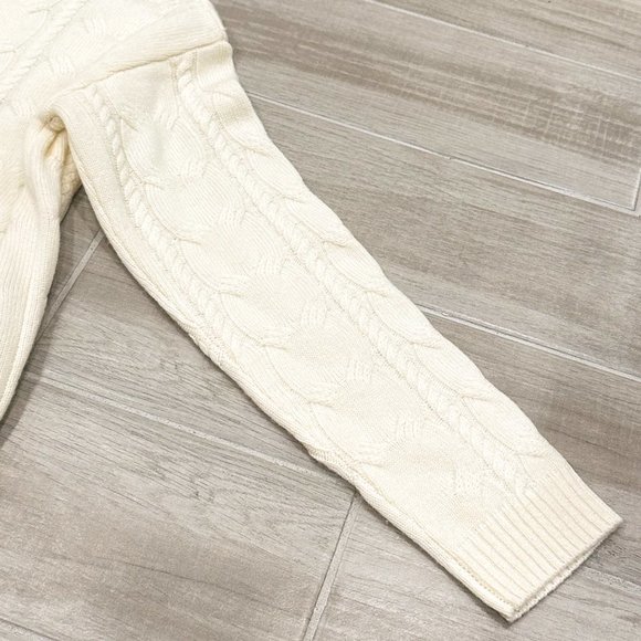SWTR Cable Knit Cardigan Sweater in Cream Ivory Wool Cashmere Women's Size XL - Picture 14 of 16